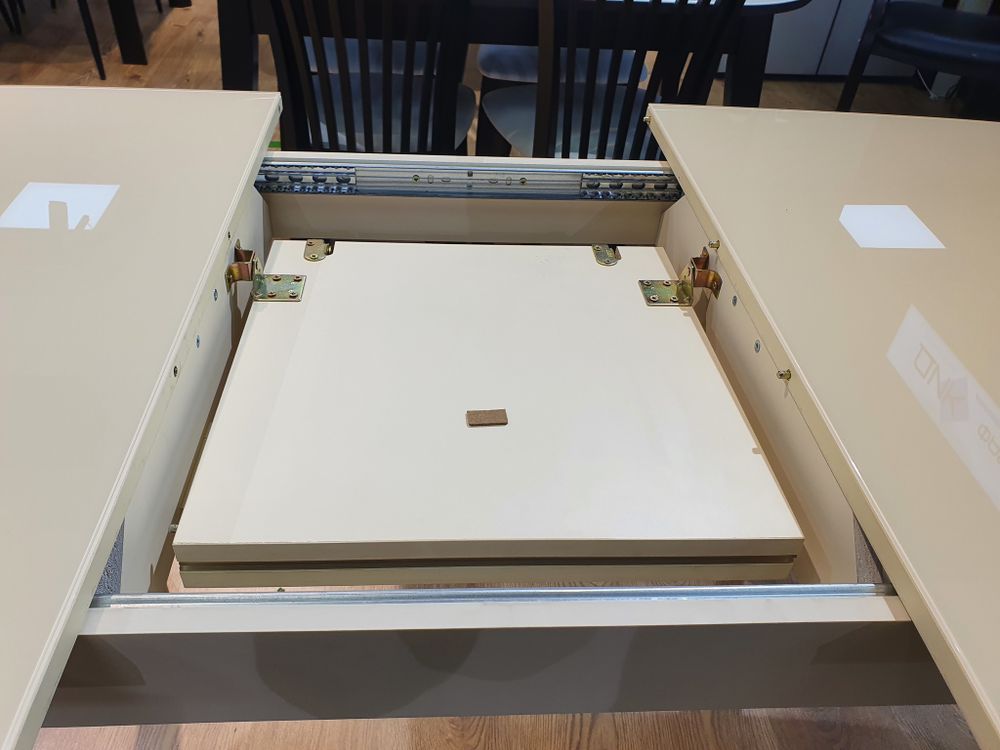 Стол KENNER 1200М  крем/стекло крем глянец