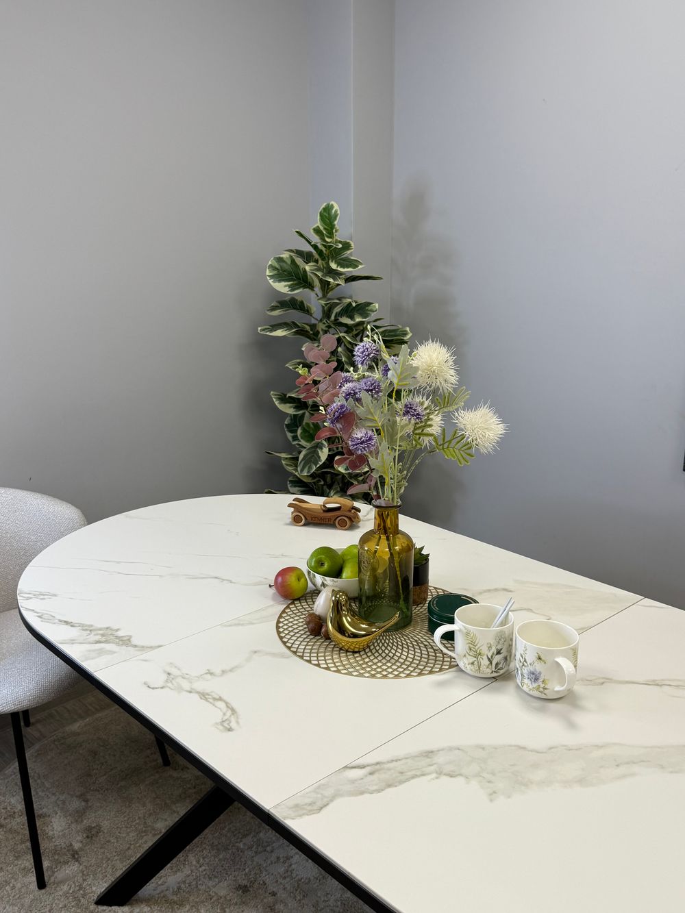 Стол KENNER DO1300 черный/керамика белая