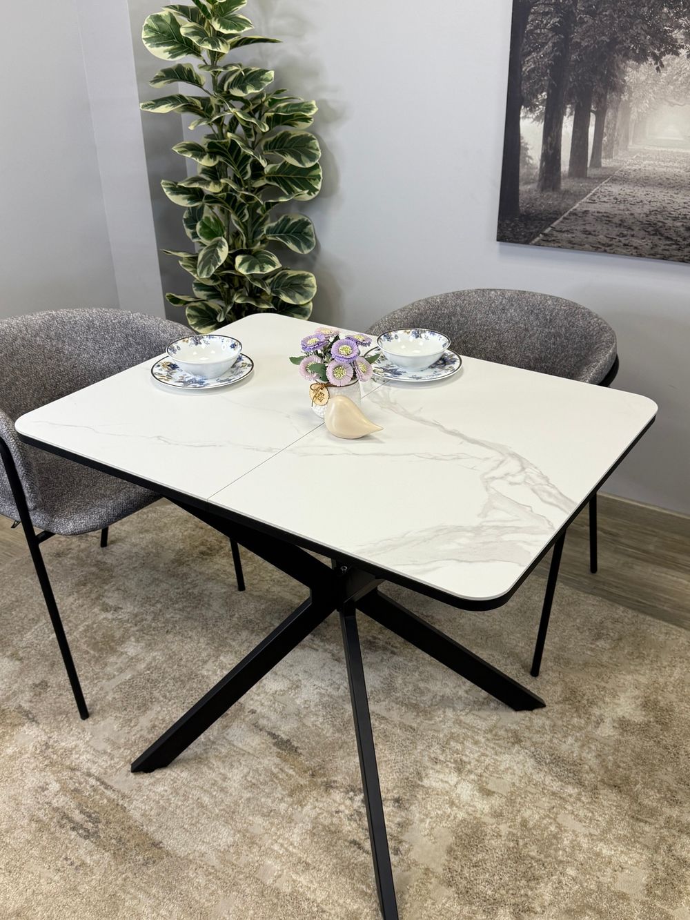 Стол Kenner BK900, черный/керамика GLORIA WHITE