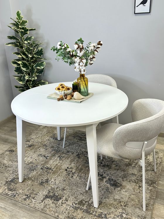 Стол KENNER 1000 М белый/стекло белое глянец