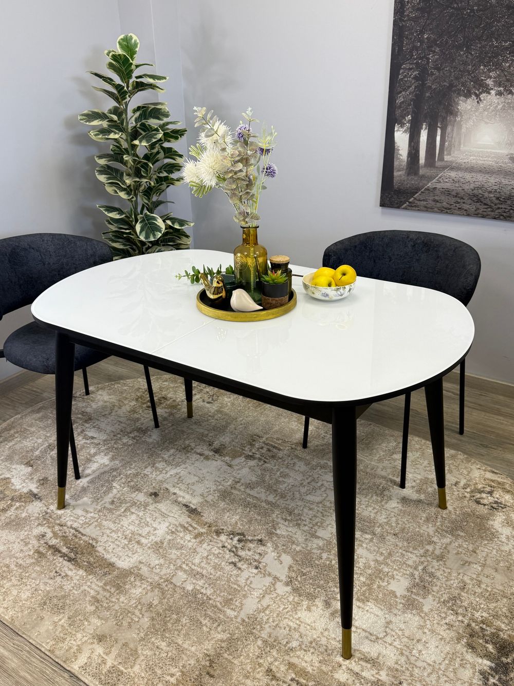 Стол KENNER 1300K венге/стекло белое глянец