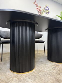 Стол KENNER LD2000 черный/керамика мрамор серый