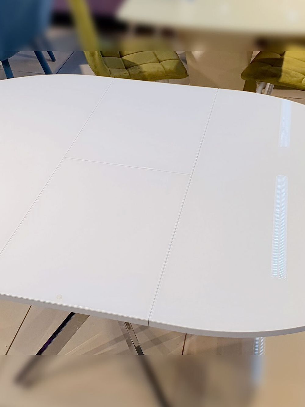 Стол KENNER R1100 хром/стекло белое глянец