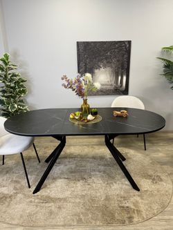 Стол KENNER DO1100 черный/керамика мрамор черный