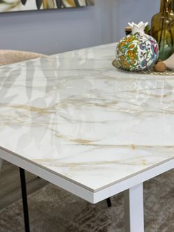 Стол KENNER SL1600 белый/керамика белая глянец