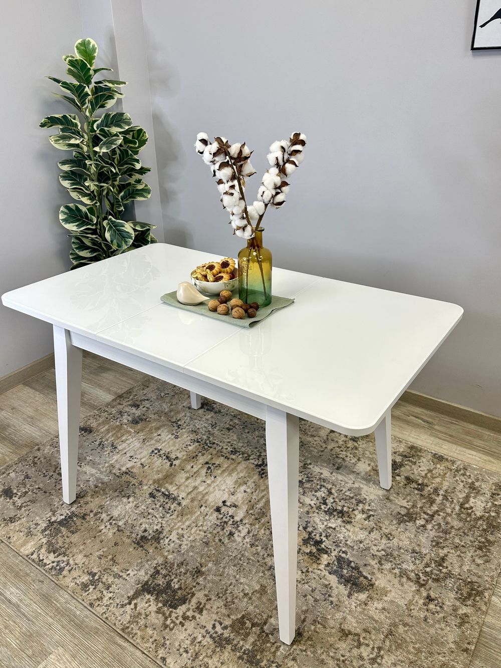 Стол KENNER 900 М белый/стекло белое глянец