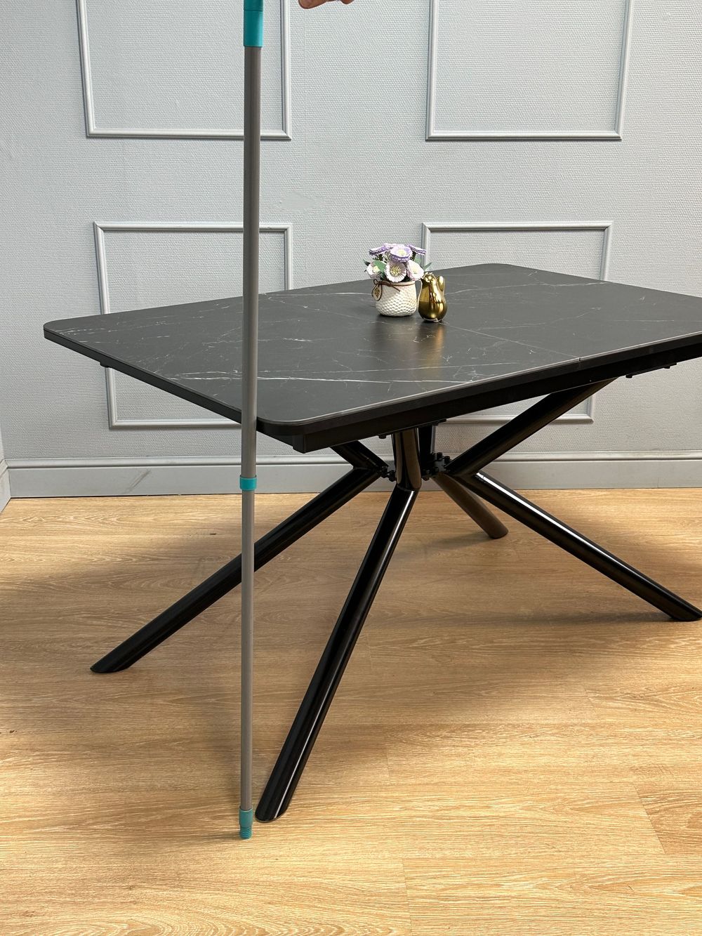 Стол KENNER DC1300 черный/керамика мрамор черный