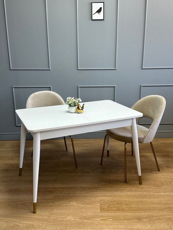 Стол KENNER K1100 белый/стекло белое сатин