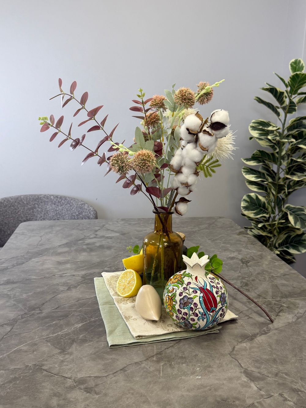 Стол DL1600 черный/керамика серая глянец