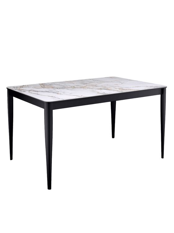 Стол KENNER KS1400 черный/керамика мрамор золотой