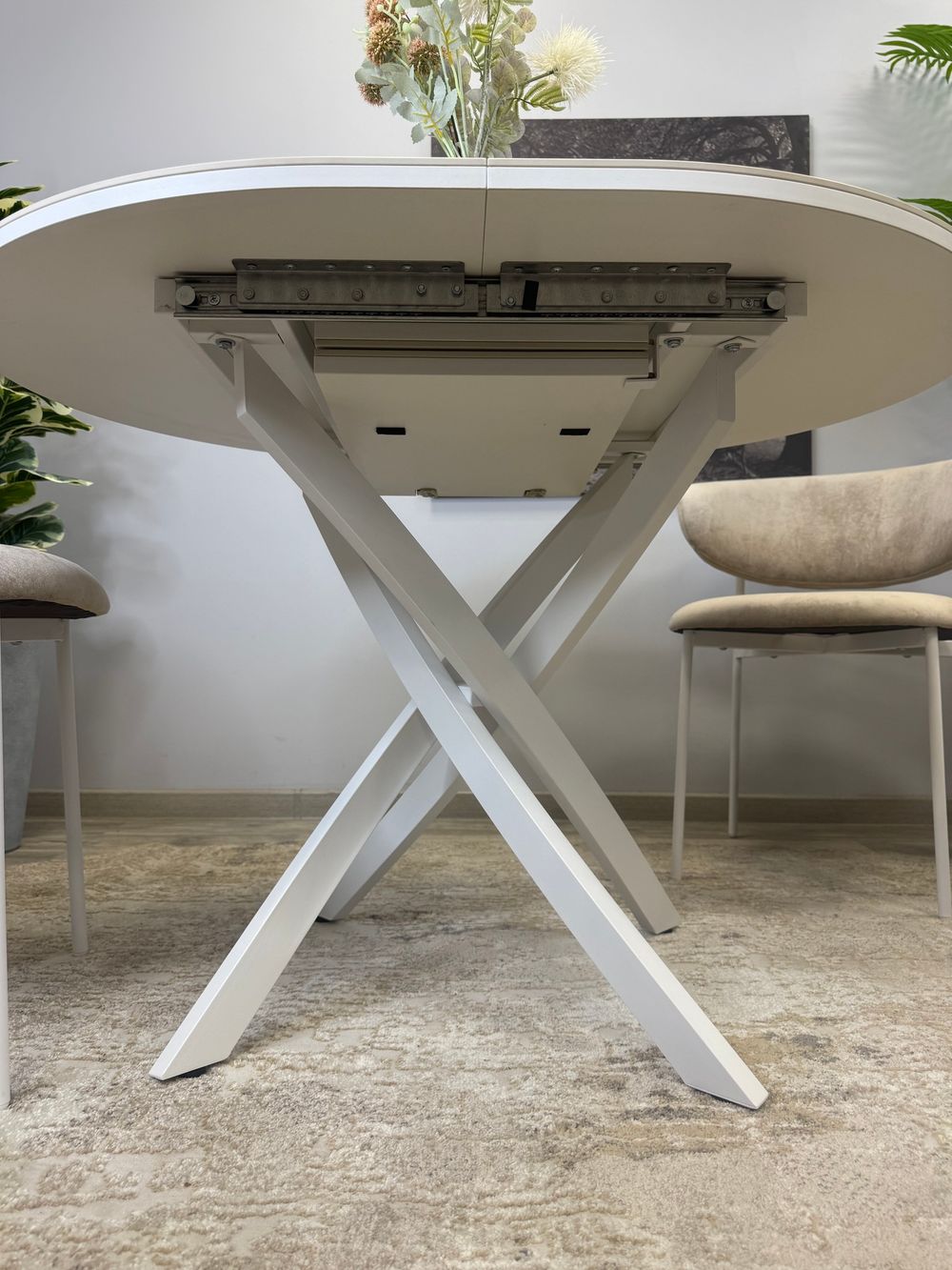 Стол Kenner R1100s, белый/керамика мрамор белый глянец