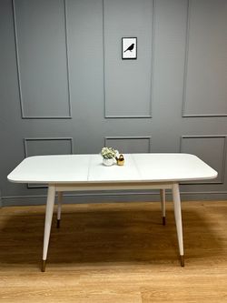 Стол KENNER K1200 белый/стекло белое сатин