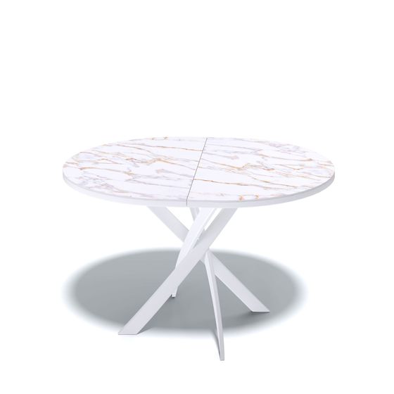 Стол Kenner R1100s, белый/керамика мрамор белый глянец