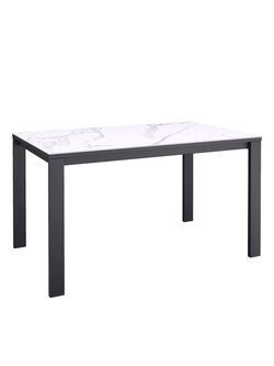 Стол KENNER BL1300 черный/керамика мрамор белый