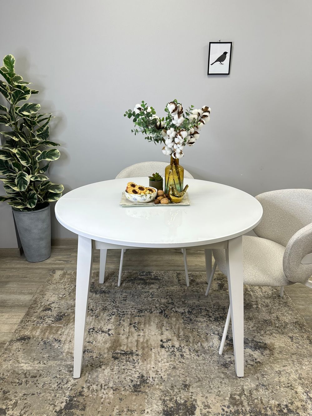 Стол KENNER 1000 М белый/стекло белое глянец