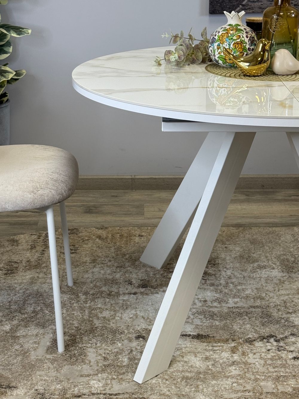 Стол KENNER RL1100 белый/керамика белая глянец