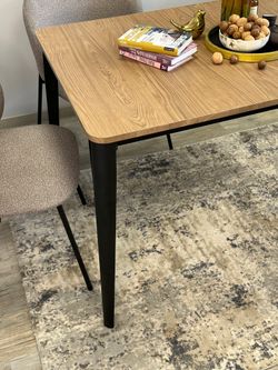 Стол KENNER KS1200 черный/дуб коричневый