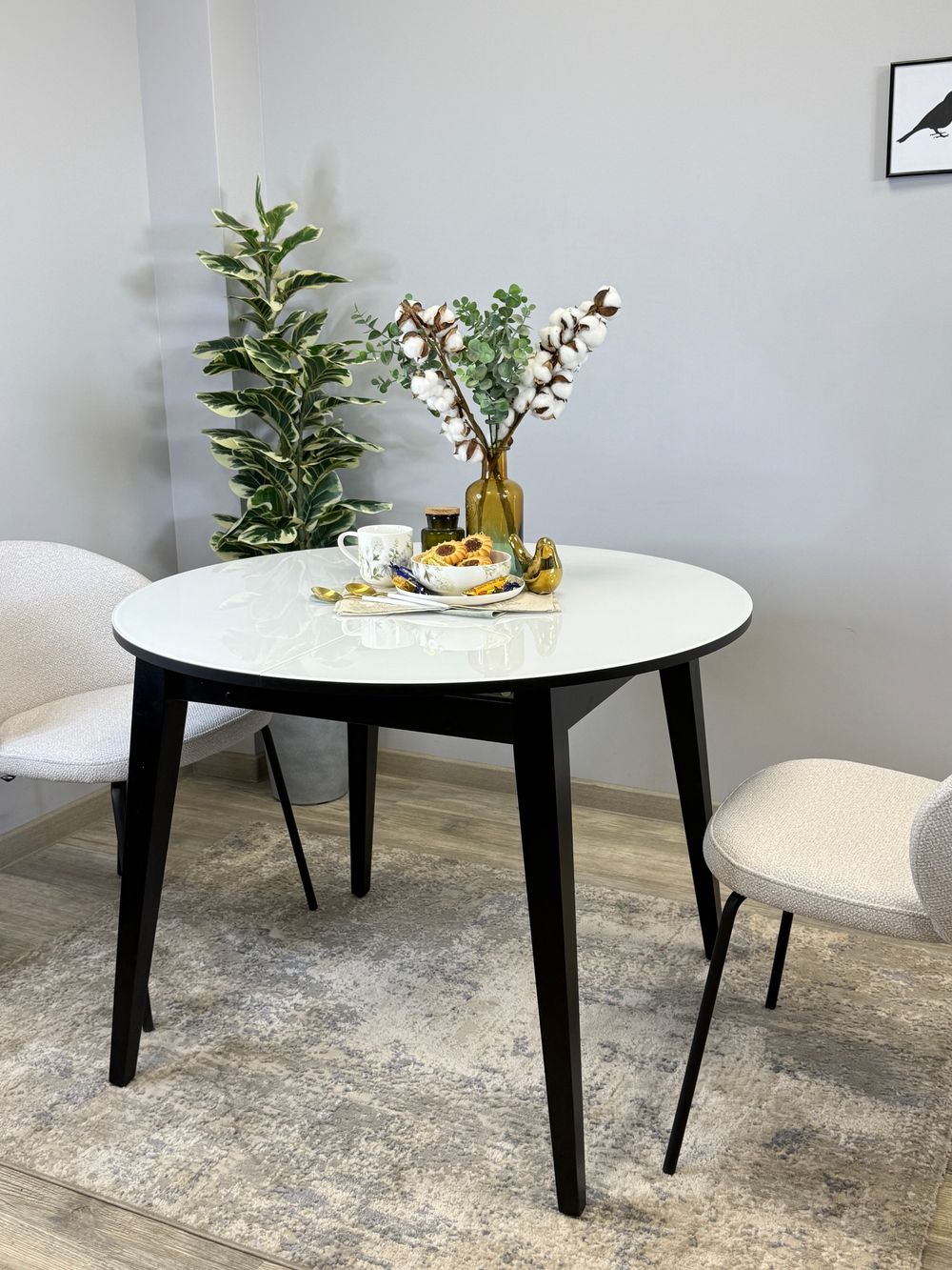 Стол KENNER 1000 М венге/стекло белое глянец