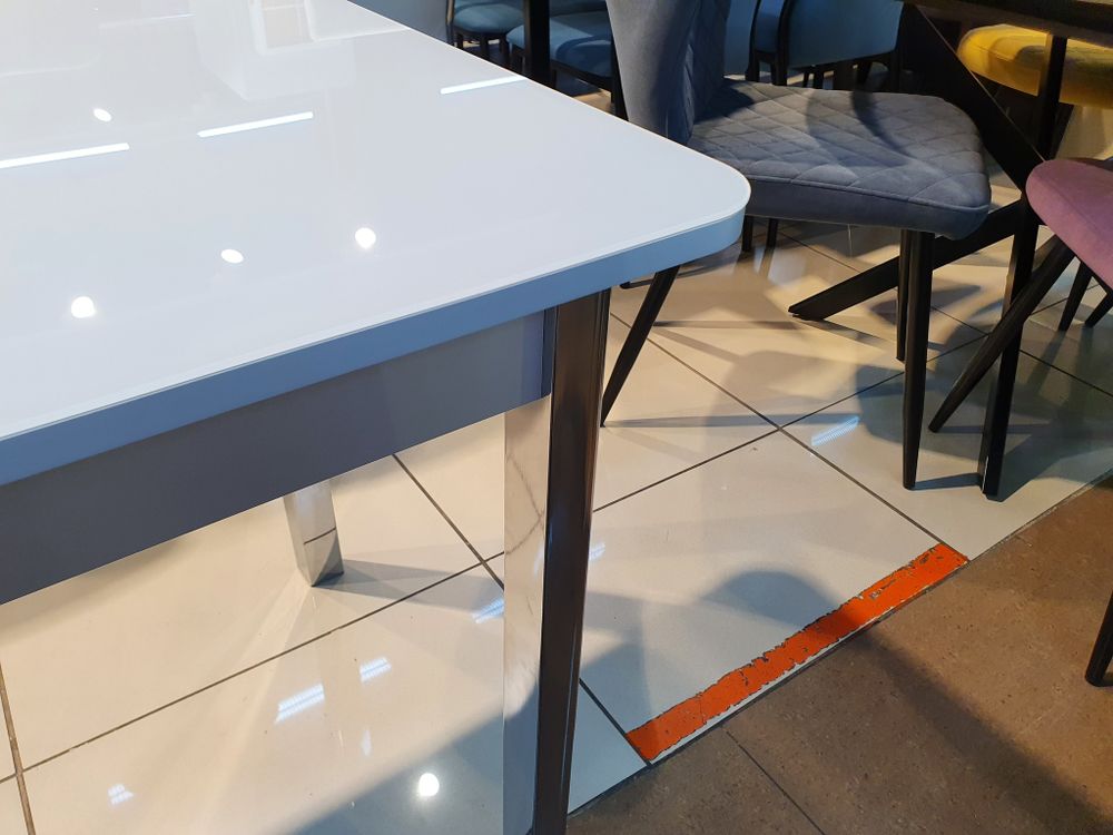 Стол KENNER 1100s белый/стекло белое глянец