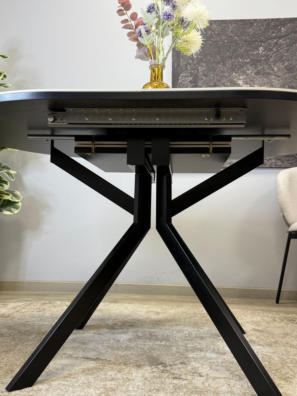 Стол KENNER DO1300 черный/керамика белая