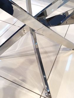 Стол KENNER R1100 хром/стекло белое глянец