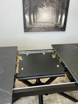 Стол KENNER DM1550 черный/керамика черная