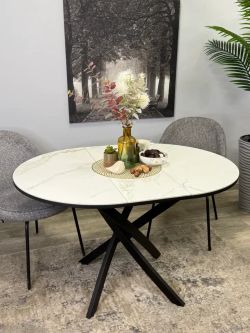 Стол KENNER R900 черный/керамика белая