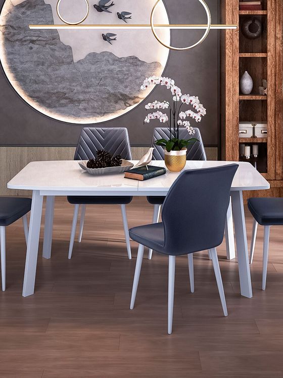 Стол KENNER AA1400 белый/керамика белая