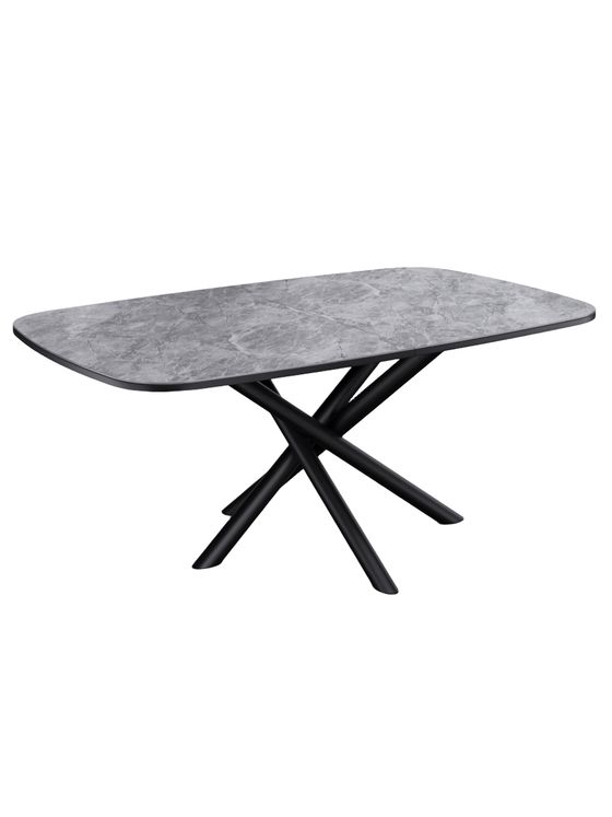 Стол KENNER DF1550 черный/керамика серая глянец