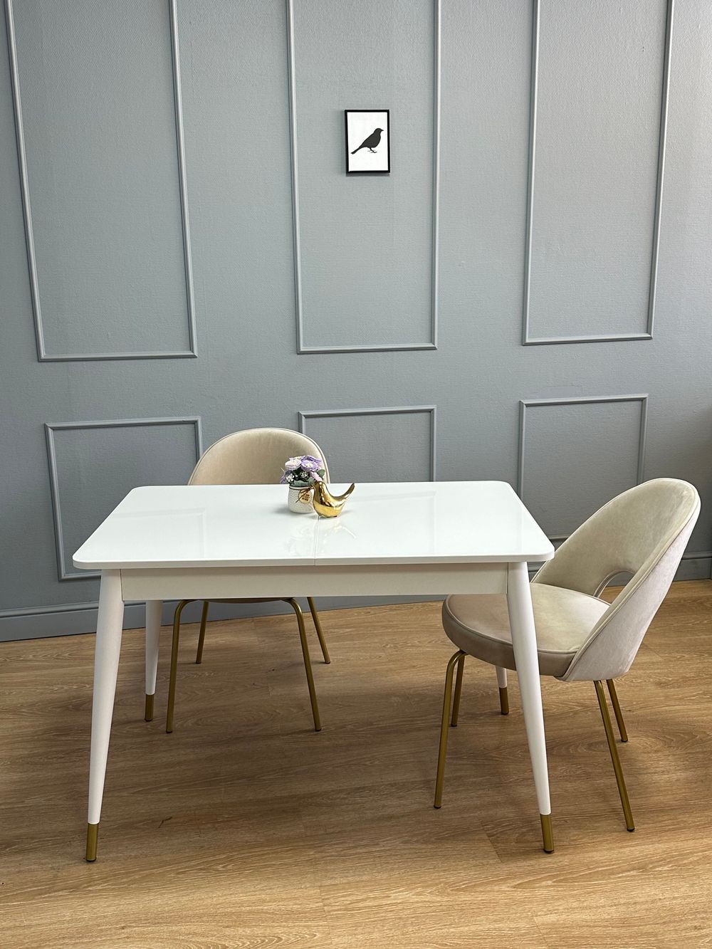 Стол KENNER K1100 белый/стекло белое