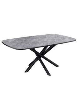 Стол KENNER DF1550 черный/керамика серая глянец