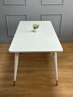 Стол KENNER K1100 белый/стекло белое