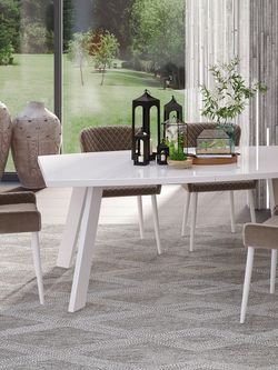 Стол KENNER SL1600 белый/стекло белое глянец