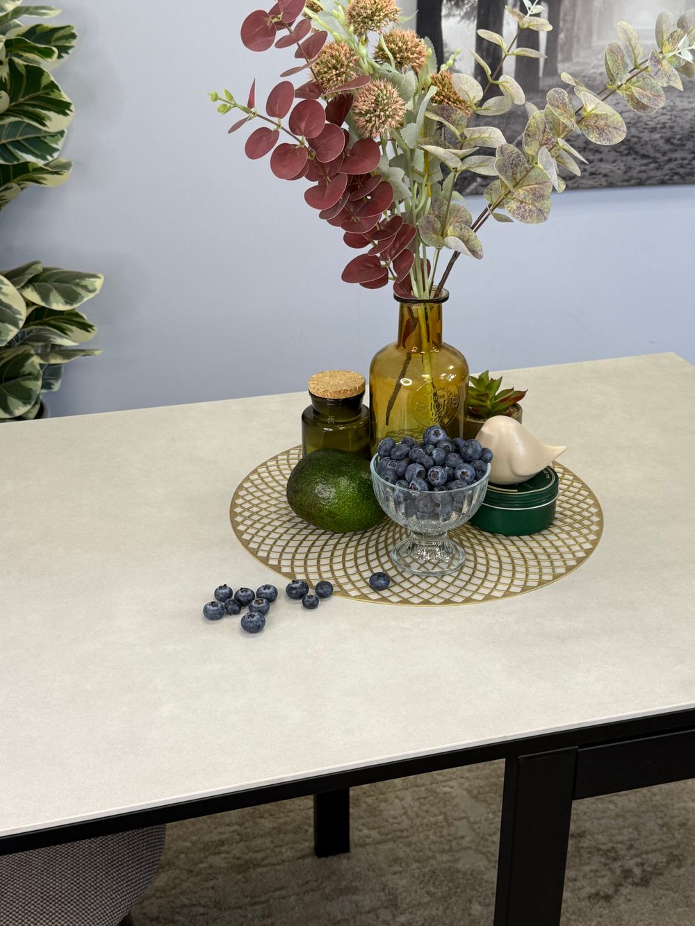 Стол KENNER LK900 черный/керамика CARMEN LIGHT GRAY