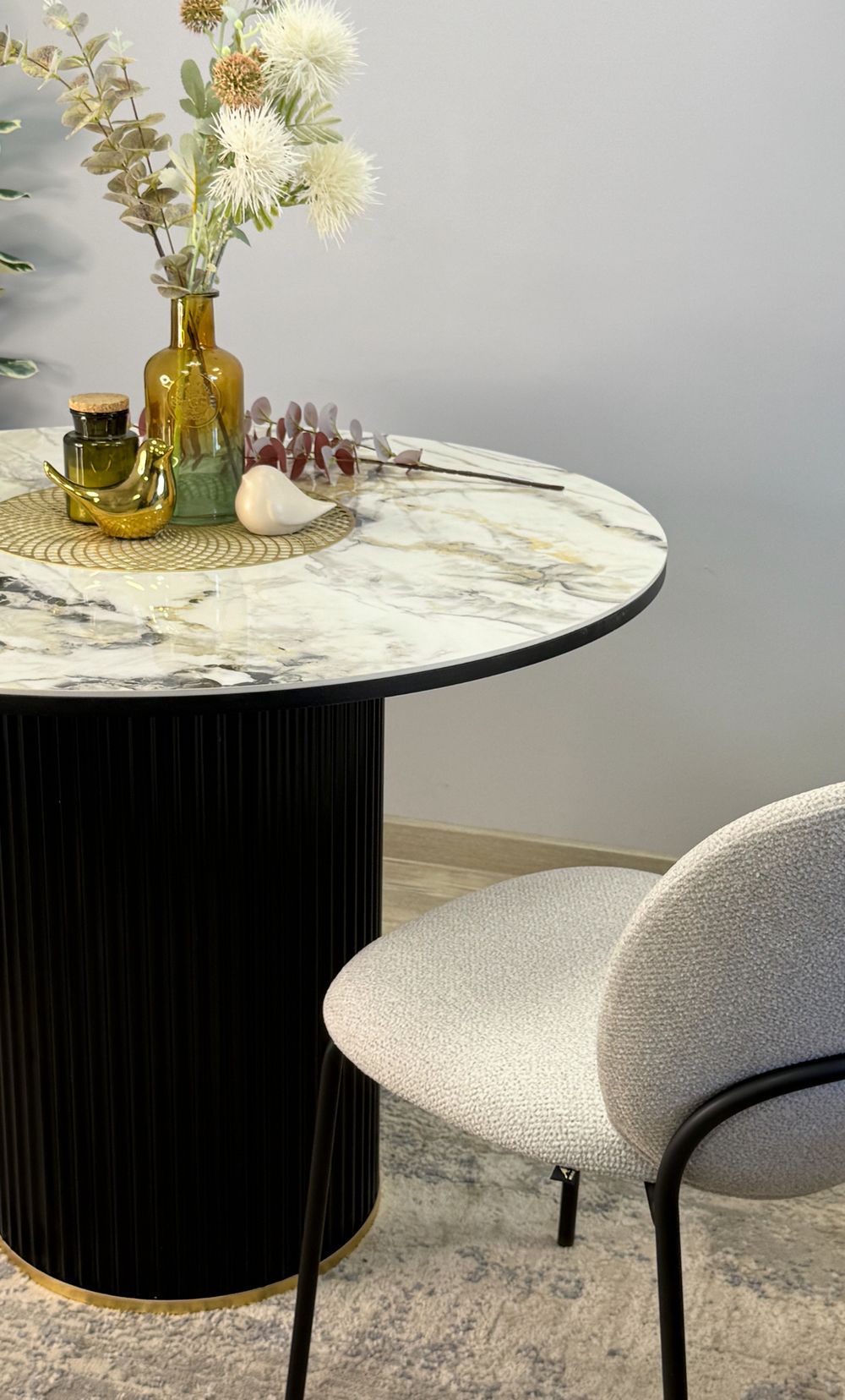 Стол KENNER LD1000 черный/керамика гранит арктический глянец