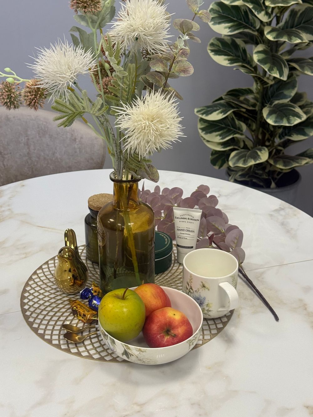 Стол Kenner R1100s, белый/керамика мрамор белый глянец