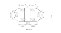 Стол KENNER DO1200 черный/керамика белая