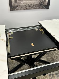 Стол KENNER DM1400 черный/керамика золотая