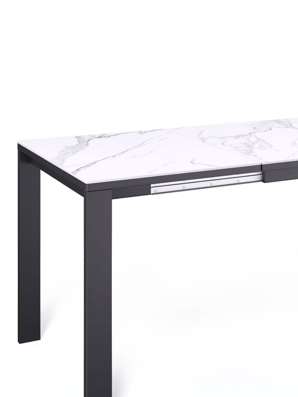 Стол KENNER BL1300 черный/керамика мрамор белый