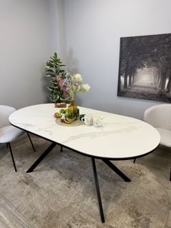 Стол KENNER DO1300 черный/керамика белая