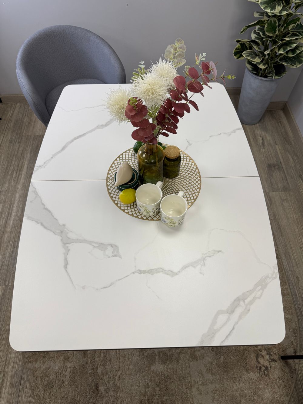 Стол KENNER BR1200 черный/керамика белая