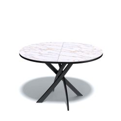 Стол Kenner R1100s, черный/керамика мрамор белый глянец