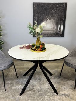 Стол KENNER DO1100 черный/керамика мрамор белый