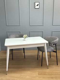 Стол KENNER K1100 белый/стекло белое