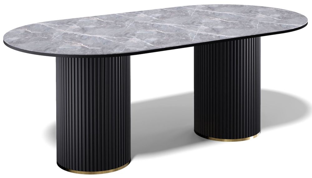 Стол Kenner LDs2000, черный/керамика LARKA GREY арт.170110