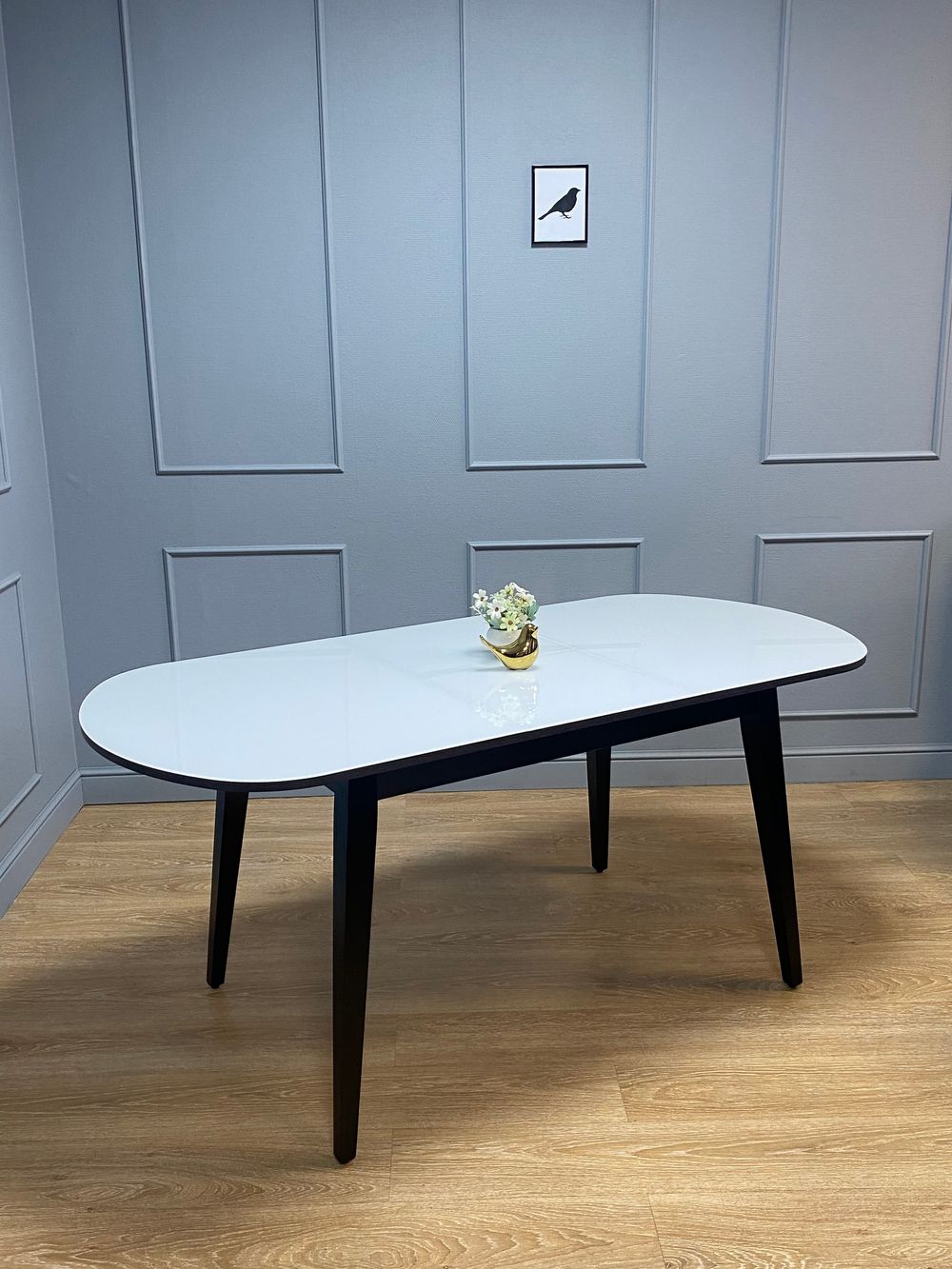 Стол KENNER 1300 М венге/стекло белое глянец