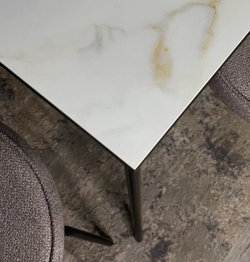 Стол KENNER KR1400 черный/керамика мрамор белый глянец