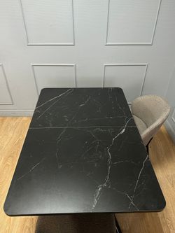 Стол KENNER DC1300 черный/керамика мрамор черный