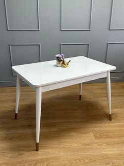 Стол KENNER 1100K белый/стекло белое глянец