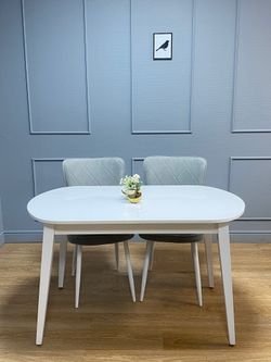 Стол KENNER 1300 М белый/стекло белое глянец